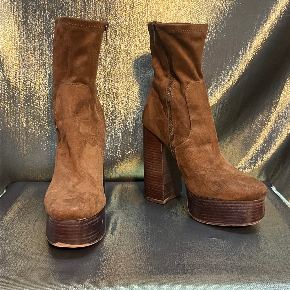 🤎👢 Steve Madden Brown Suede Platform Boots | Retro Height + Cozy Chic ✨🍂